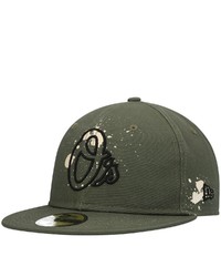 New Era Olive Baltimore Orioles Splatter 59fifty Fitted Hat At Nordstrom