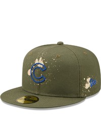 New Era Olive Chicago Cubs Splatter 59fifty Fitted Hat At Nordstrom