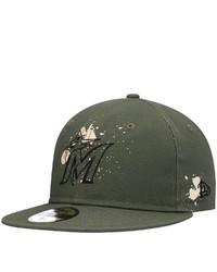 New Era Olive Miami Marlins Splatter 59fifty Fitted Hat At Nordstrom