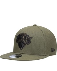 New Era Olive New York Knicks 9fifty Snapback Hat