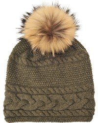 Inverni Long Beanie In Cable Knit Cashmere Wool
