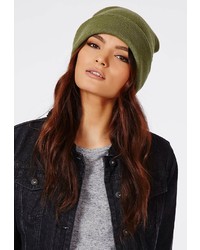 Missguided Piper Beanie Hat Olive