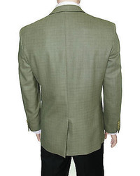 Ralph Lauren Classic Fit Olive Tan Textured Two Button Silk Blazer Sportcoat