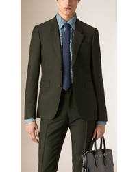 Burberry Slim Fit Mohair Wool Half Canvas Tailored Jacket
