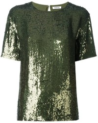 P.A.R.O.S.H. Short Sleeved Sequinned Top