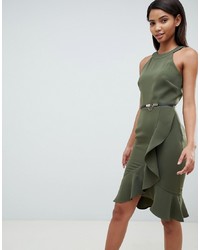 Paper Dolls Halter Neck Dress With Frill Detail