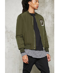 Forever 21 D Patch Bomber Jacket