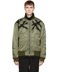 3.1 Phillip Lim Green Knotted Harness Bomber Jacket
