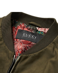 Gucci Nubuck Leather Bomber Jacket