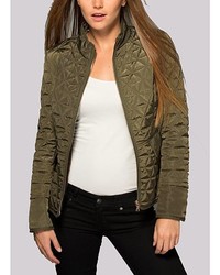 Bungalow 20 Quilted Nylon Jacket In Olive