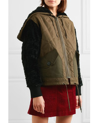 McQ Alexander McQueen Shearling And Felt Trimmed Quilted Shell Jacket