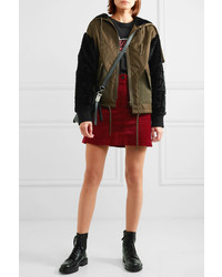 McQ Alexander McQueen Shearling And Felt Trimmed Quilted Shell Jacket