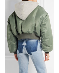 Vetements Shell Hooded Bomber Jacket Army Green
