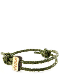 Domo Beads Adjustable Leather Bracelet Forest Green