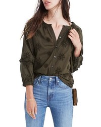 Madewell Embroidered Bubble Sleeve Shirt