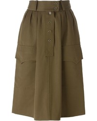 Olive Button Skirt