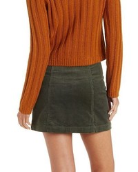 Charlotte Russe Button Up Corduroy Skirt