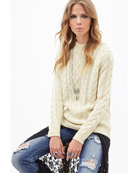 Forever 21 Cable Knit Crew Neck Sweater