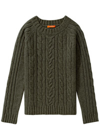 Joe Fresh Cable Knit Sweater Dark Green Mix