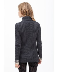Forever 21 Cable Knit Turtleneck Sweater