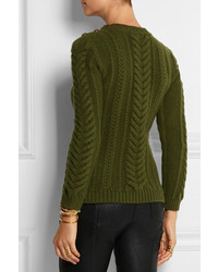 Balmain Cable Knit Wool Sweater