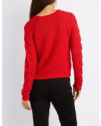 Charlotte Russe Cable Knit Cropped Sweater