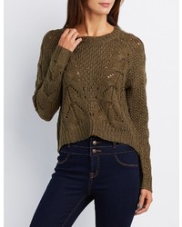 Charlotte Russe Cable Knit Cropped Sweater