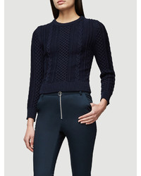 Frame Cropped Cable Sweater