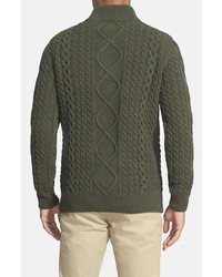 Barbour Kirktown Regular Fit Cable Knit Lambswool Half Button Sweater