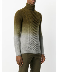 Drumohr Ombr Print Cable Knit Sweater