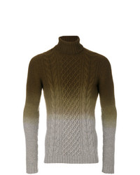 Drumohr Ombr Print Cable Knit Sweater