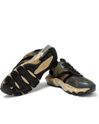 Valentino Garavani Bounce Leather Suede And Mesh Sneakers