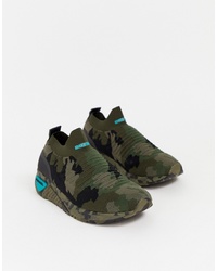 Diesel Knitted Trainers In Camo