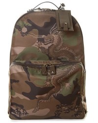 Valentino Dragon And Camouflage Print Backpack