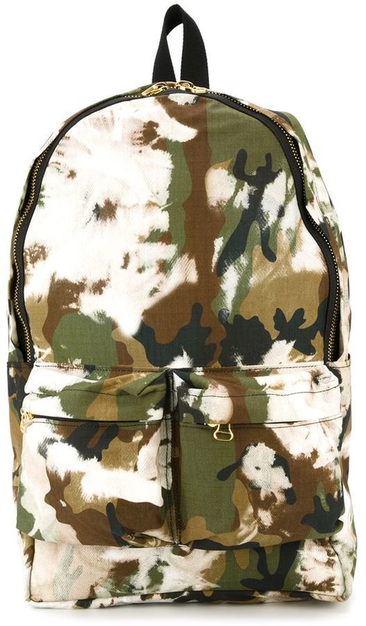 Off-White Green Camouflage Canvas Backpack Off-White