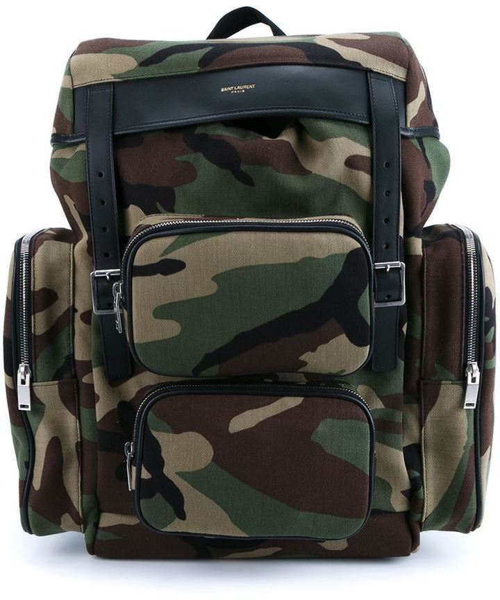 Saint laurent store camo backpack