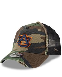 New Era Camo Auburn Tigers Frayed Trucker 9forty Snapback Hat