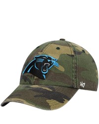 '47 Camo Carolina Panthers Woodland Clean Up Adjustable Hat