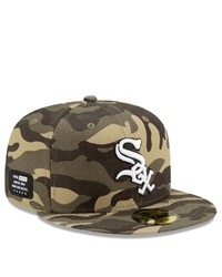 New Era Camo Chicago White Sox 2021 Armed Forces Day On Field 59fifty Fitted Hat