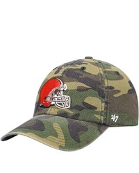 '47 Camo Cleveland Browns Woodland Clean Up Adjustable Hat