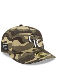 New Era Camo Colorado Rockies 2021 Armed Forces Day On Field Low Profile 59fifty Fitted Hat