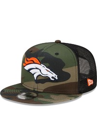 New Era Camo Denver Broncos Woodland Trucker 20 9fifty Snapback Hat