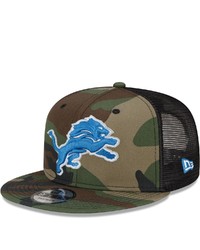New Era Camo Detroit Lions Woodland Trucker 20 9fifty Snapback Hat