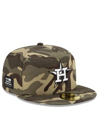 New Era Camo Houston Astros 2021 Armed Forces Day On Field 59fifty Fitted Hat