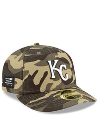 New Era Camo Kansas City Royals 2021 Armed Forces Day On Field Low Profile 59fifty Fitted Hat