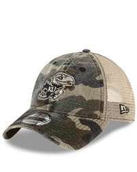New Era Camo Kansas Jayhawks Honor Trucker 9twenty Snapback Hat
