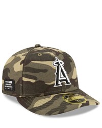 New Era Camo Los Angeles Angels 2021 Armed Forces Day On Field Low Profile 59fifty Fitted Hat