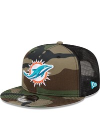 New Era Camo Miami Dolphins Woodland Trucker 20 9fifty Snapback Hat At Nordstrom