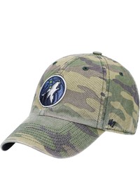 '47 Camo Minnesota Timberwolves Clean Up Adjustable Hat