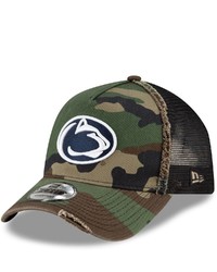 New Era Camo Penn State Nittany Lions Frayed Trucker 9forty Snapback Hat At Nordstrom